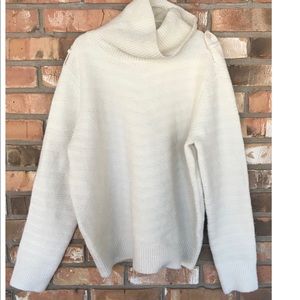 Cooper Key Women’s Cream Long Sleeve Turtleneck Roll Neck Sweater  XL